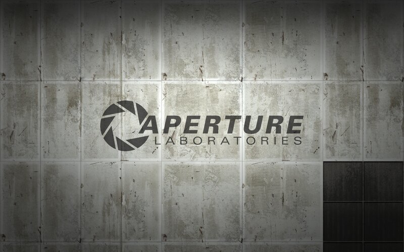 Aperture Laboratories Logo — Gray, Dystopian, Digital Art