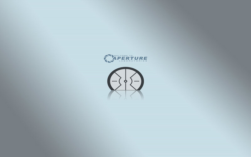 Aperture Laboratories Logo — Gray, Minimalist, Digital Art