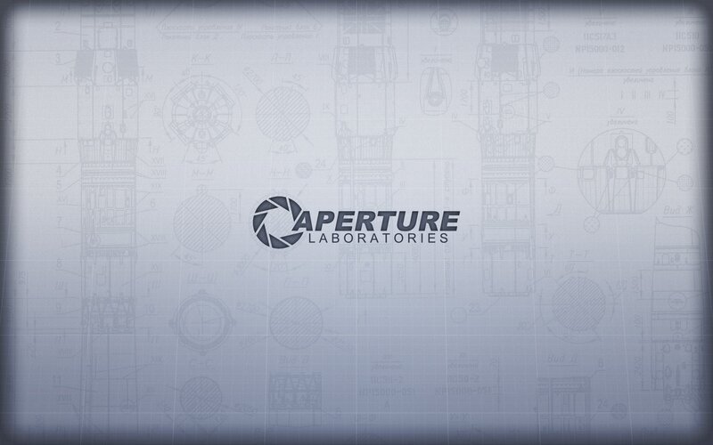 Aperture Laboratories Logo — Gray, Neutral, Illustration, Blueprint
