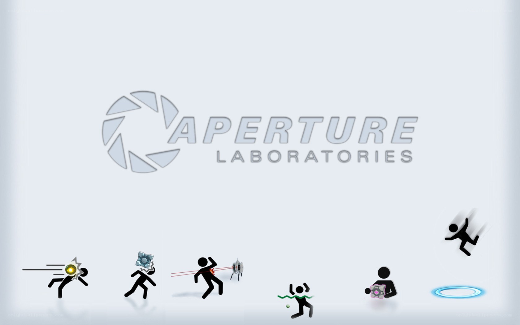 Aperture Laboratories logo with characters