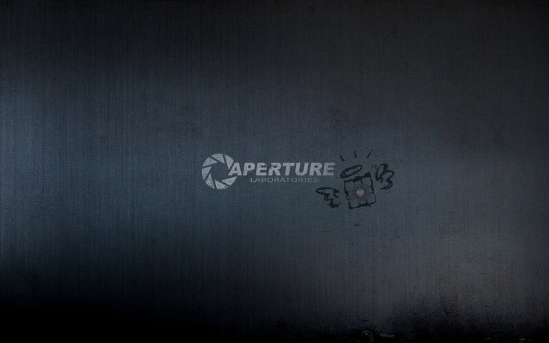 Aperture Laboratories logo with graffiti