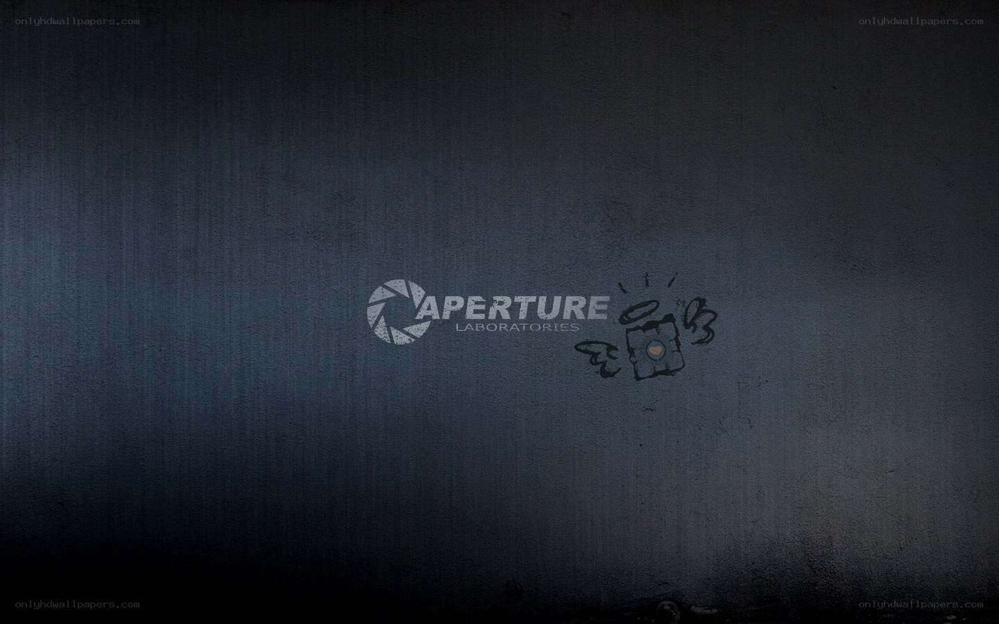 Aperture Laboratories logo with graffiti