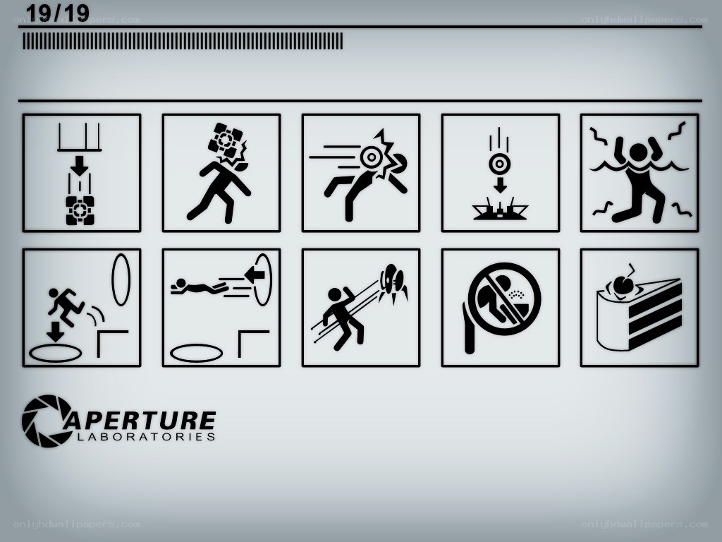 Aperture Laboratories safety icons
