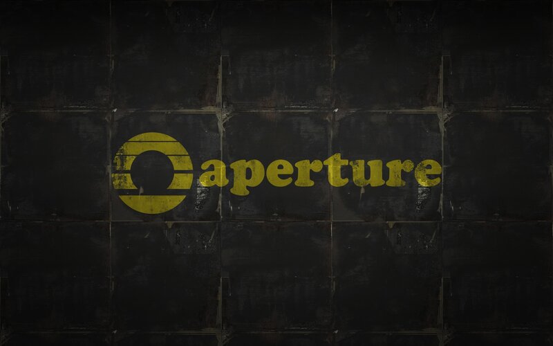 Aperture Logo on Wall — Black, Dark, Digital Art
