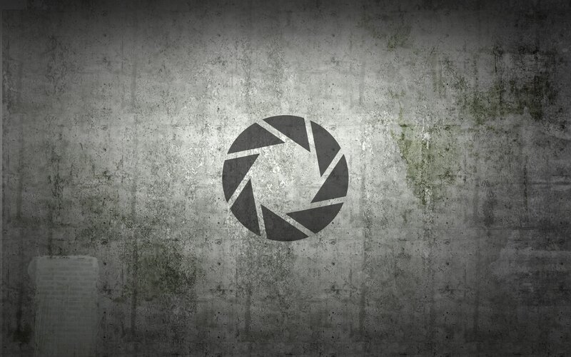 Aperture Logo on Wall — Dramatic