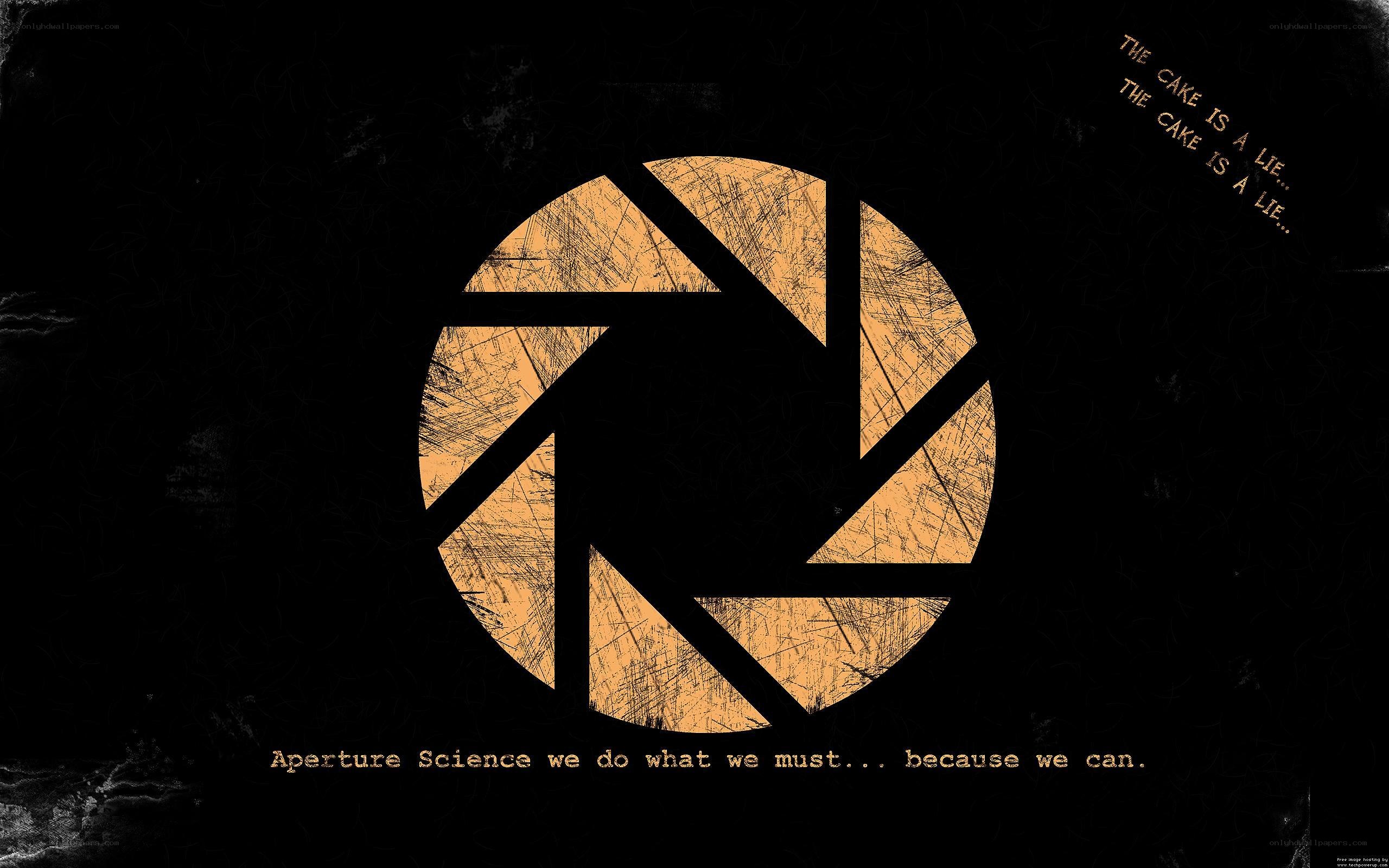 Aperture Science logo and slogan