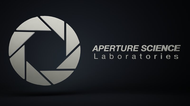 Aperture Science Logo — Black, Dark, 3d Render, Text