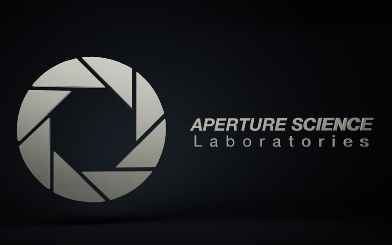 Aperture Science Logo — Black, Dark, 3d Render