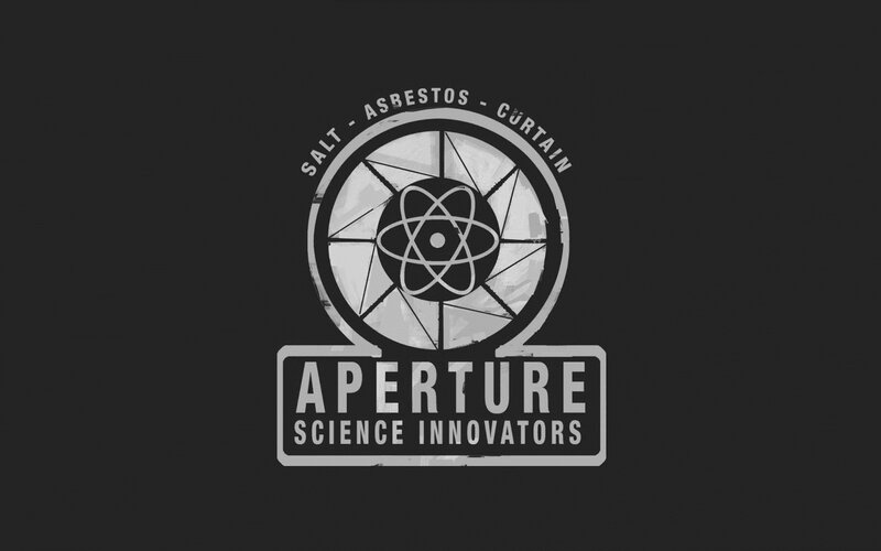 Aperture Science Logo — Black, Minimalist, Vector Art