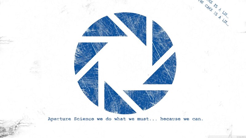 Aperture Science Logo — Blue, Neutral, Illustration