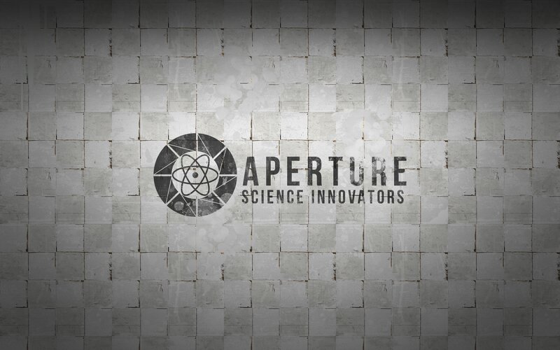 Aperture Science Logo — Gray, Industrial, Digital Art, Text