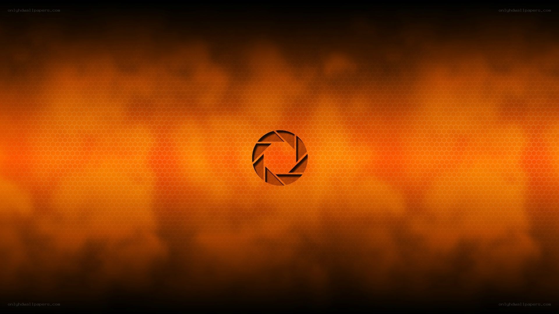 Aperture Science logo on orange background