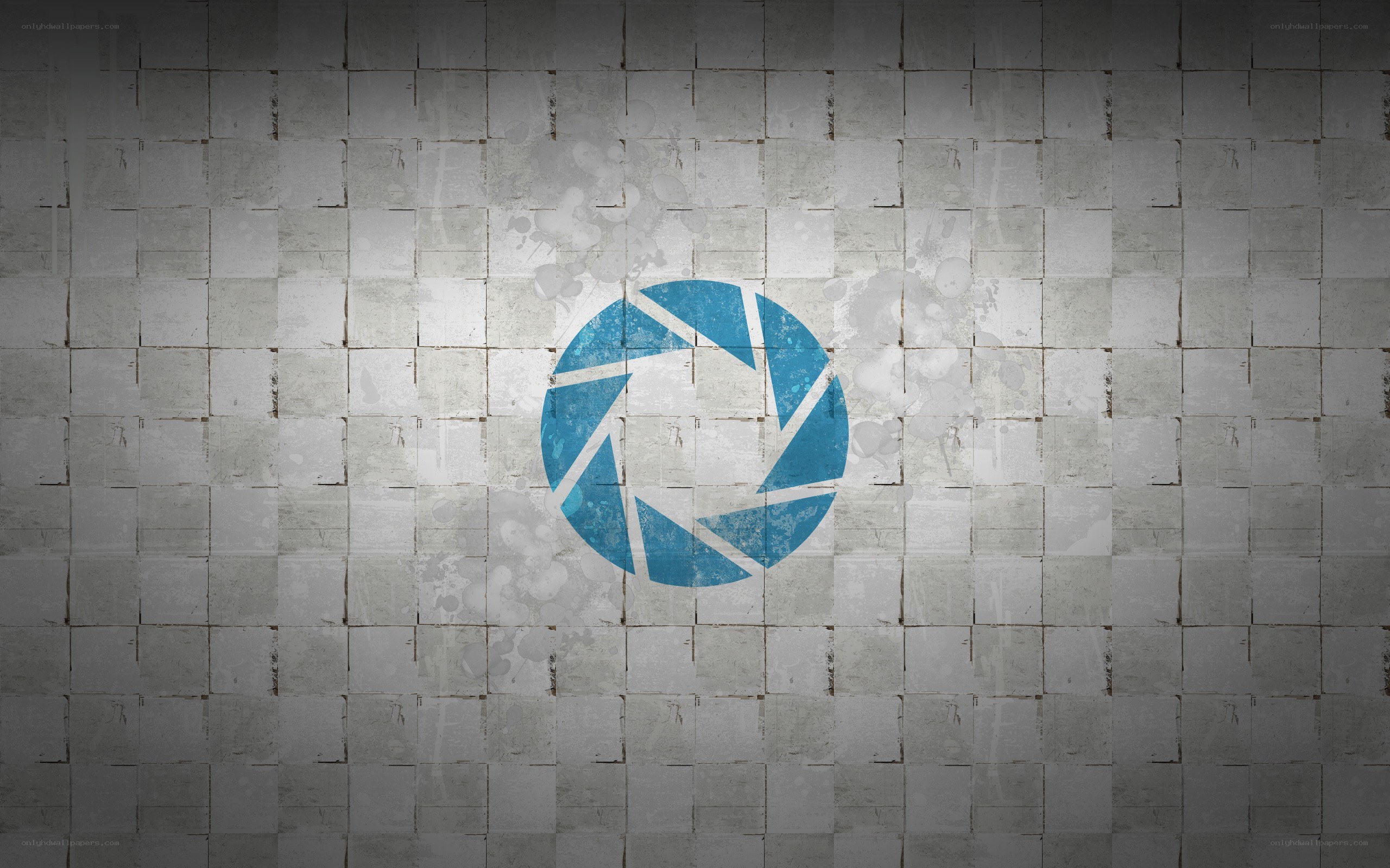 Aperture Science logo on wall