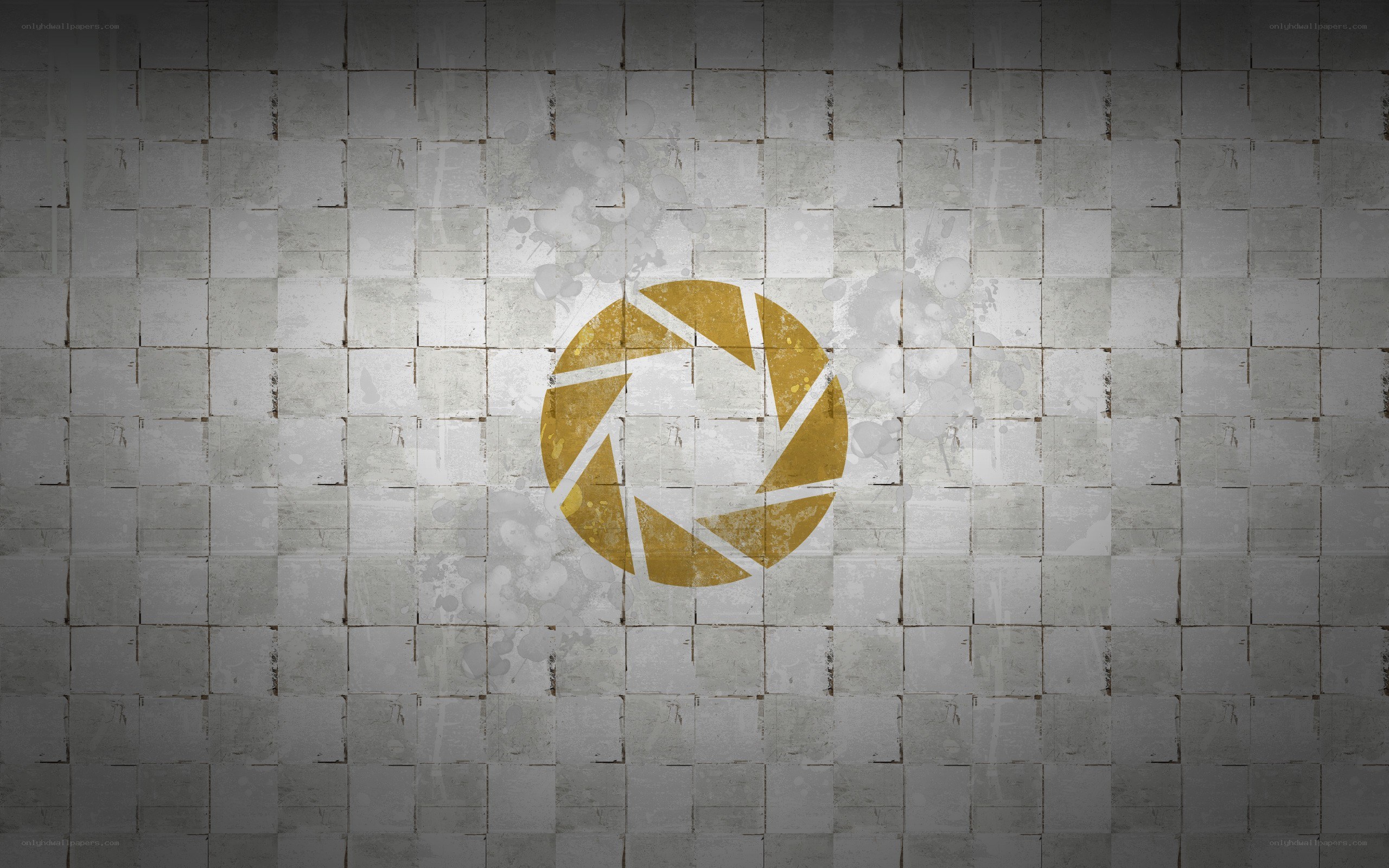 Aperture Science logo on wall