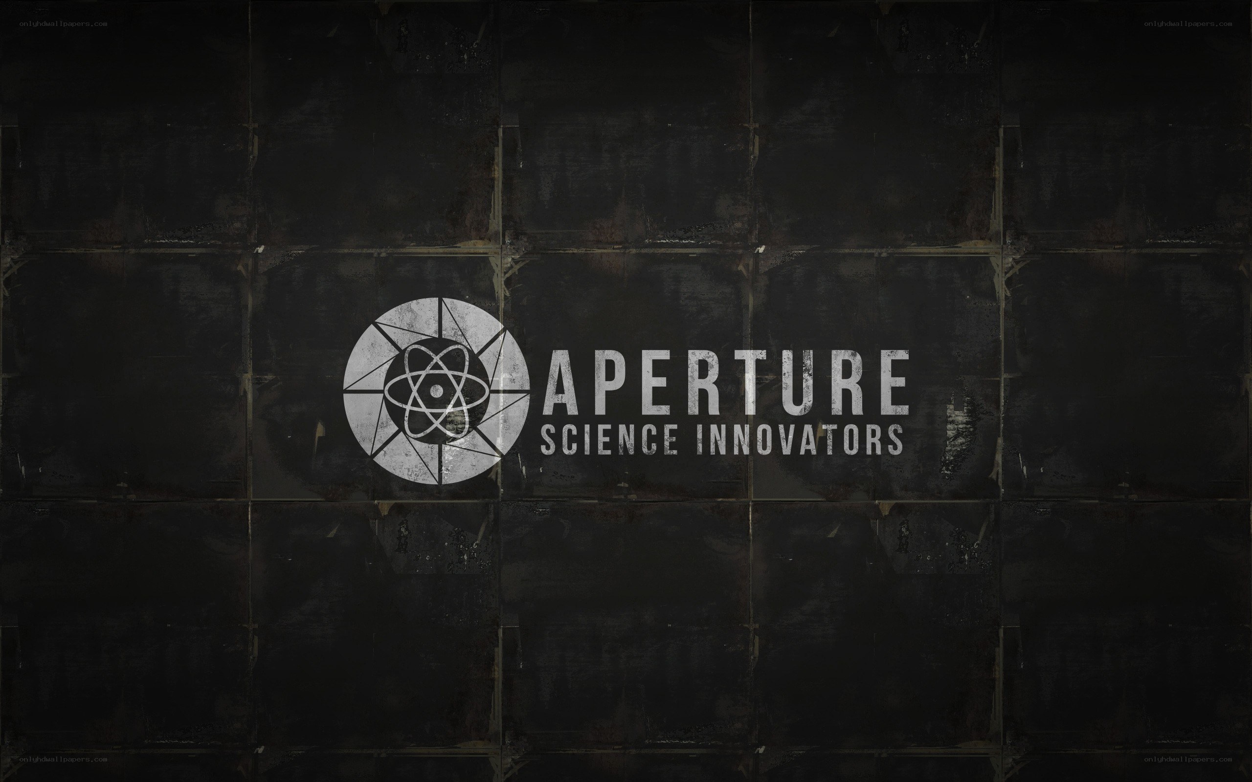 Aperture Science logo on wall