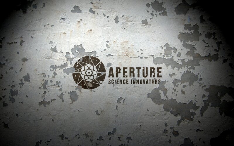 Aperture Science Logo — White, Dramatic