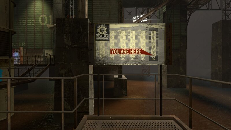 Aperture Science map sign