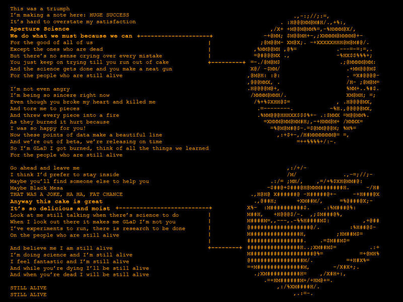 Aperture Science triumph note