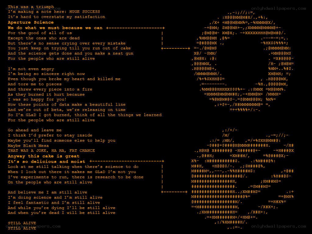 Aperture Science triumph note
