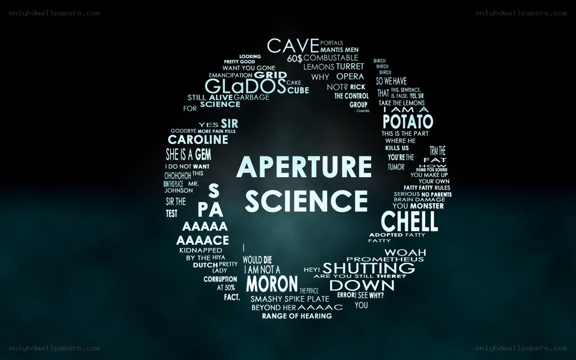 Aperture Science word cloud
