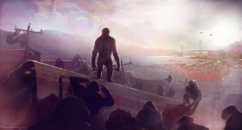 apes on city rooftops