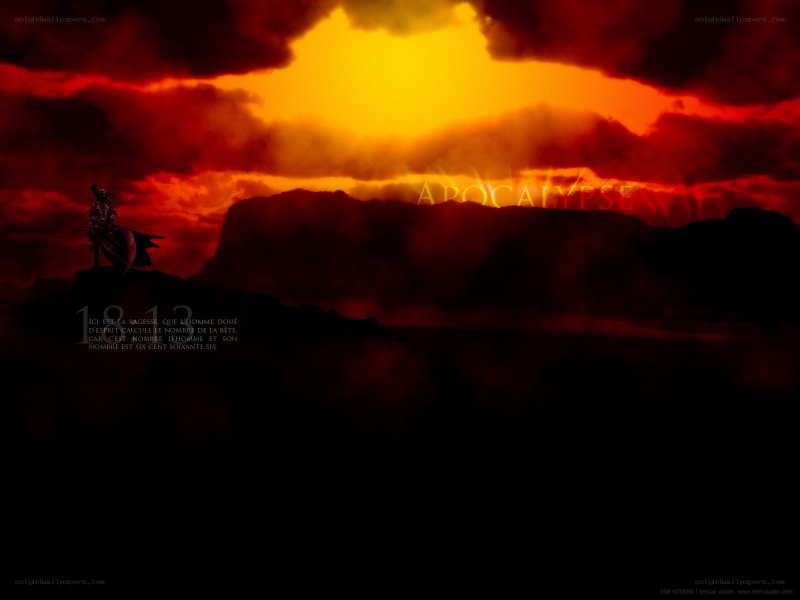 Apocalypse scene with figure