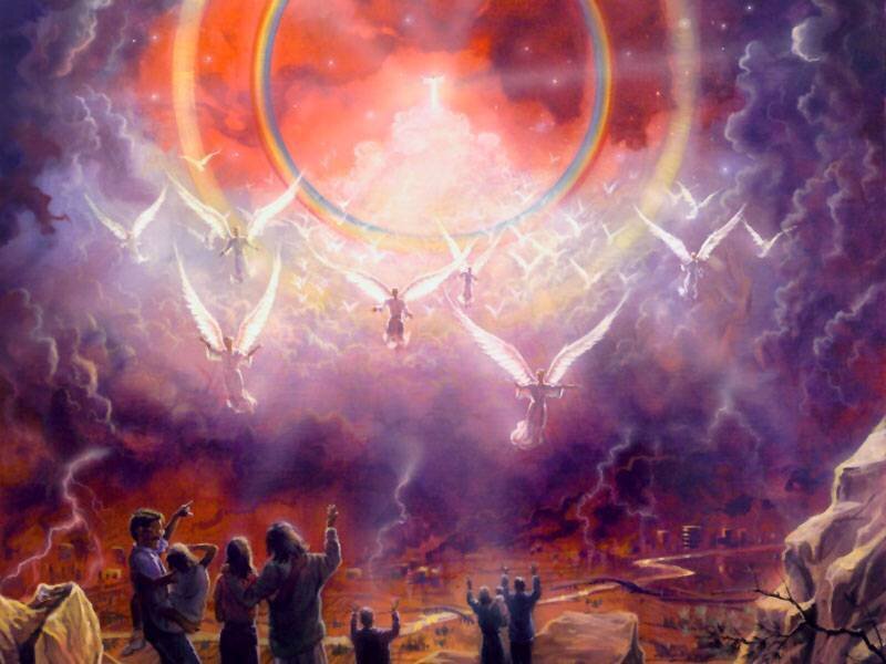 Apocalyptic ascension scene