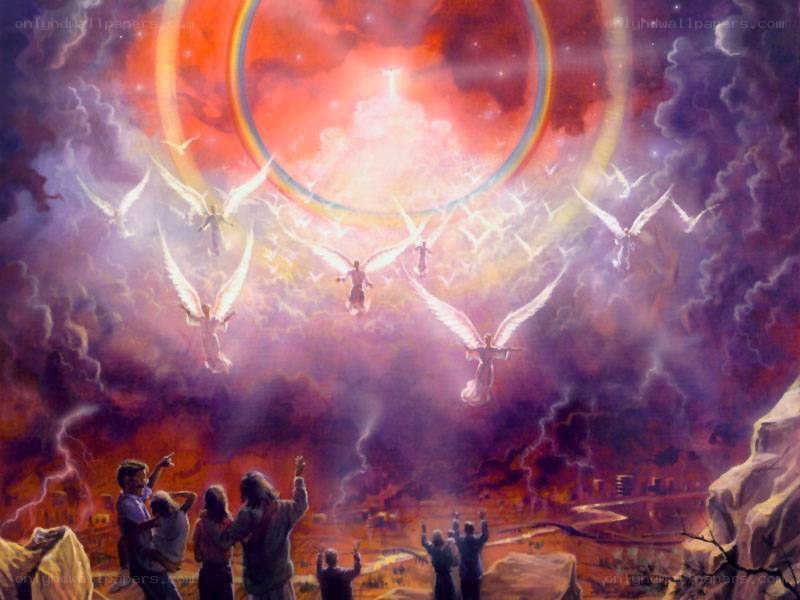 Apocalyptic ascension scene