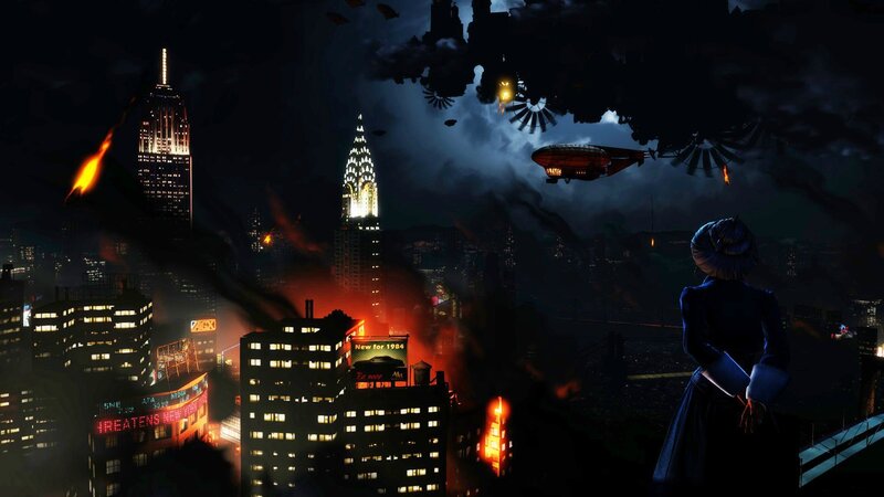 Apocalyptic city at night