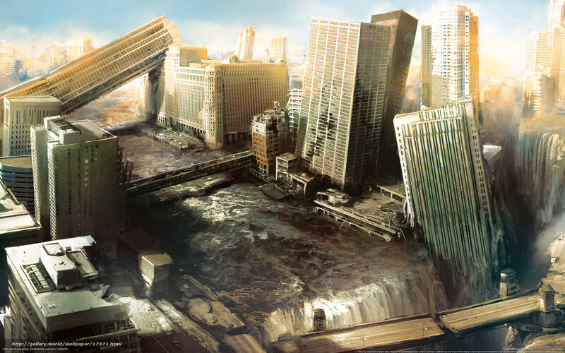 Apocalyptic city collapse