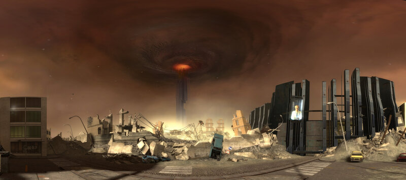 Apocalyptic city destruction