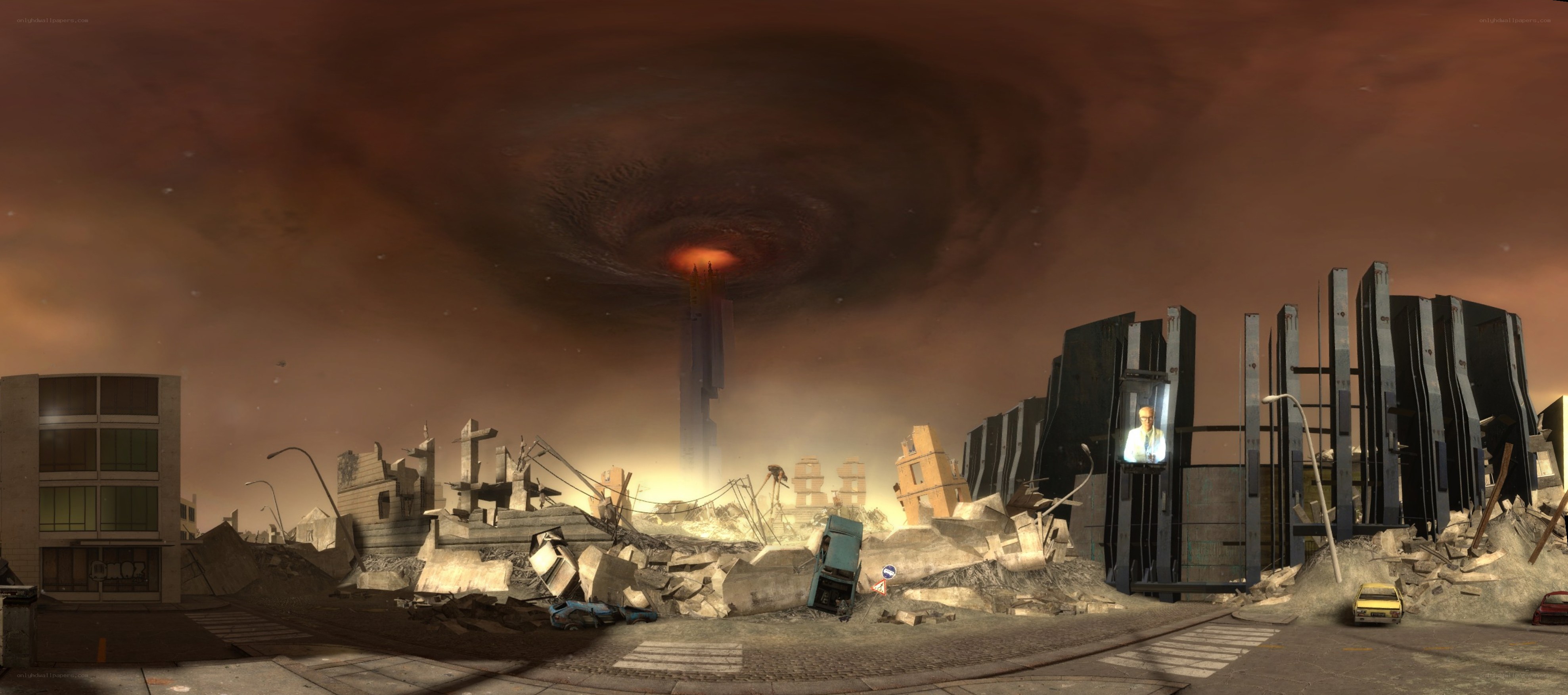Apocalyptic city destruction