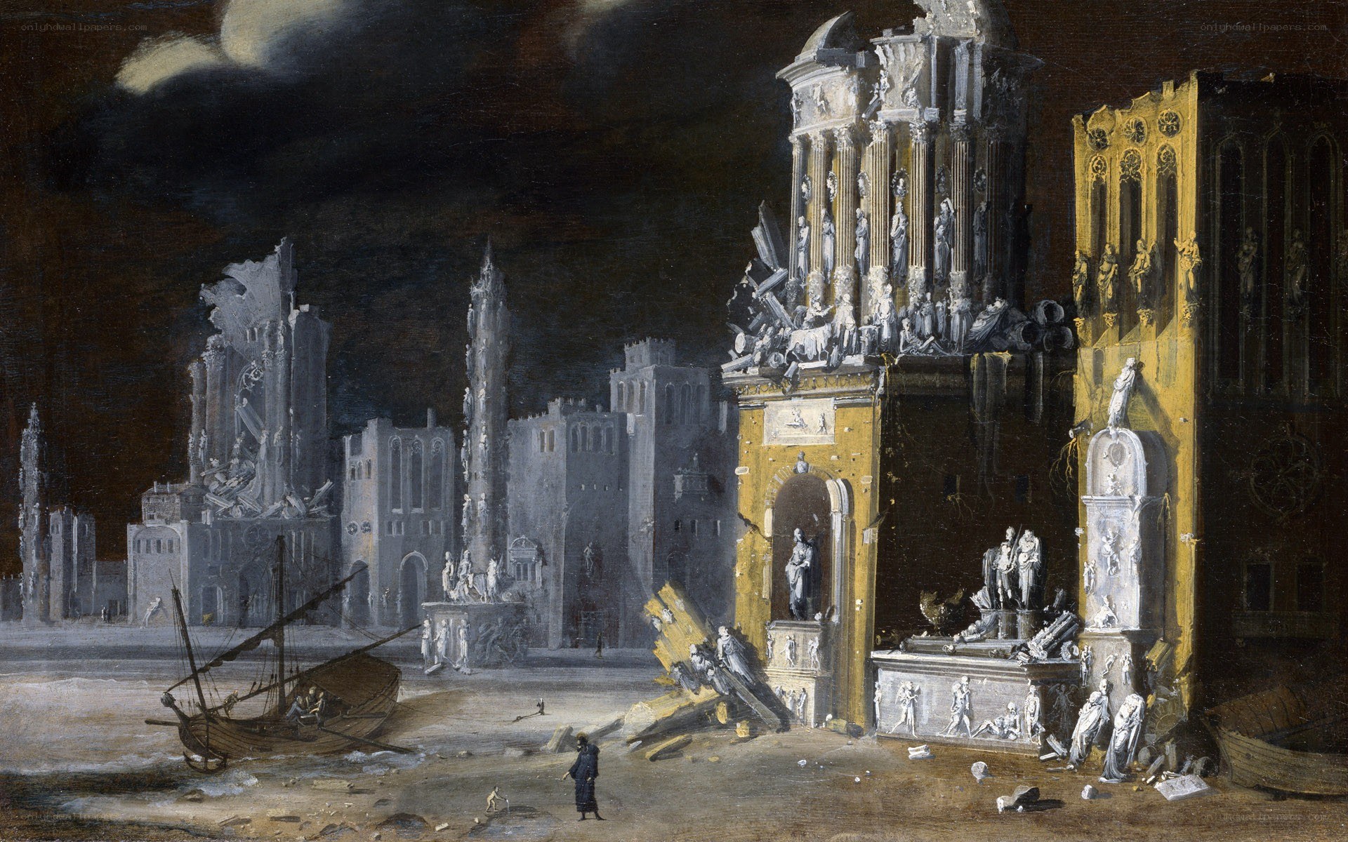 Apocalyptic city ruins