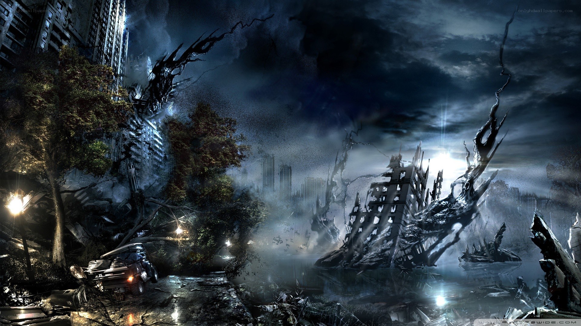 apocalyptic city ruins