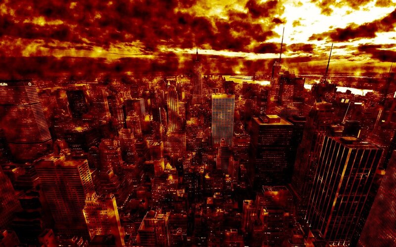 apocalyptic city skyline