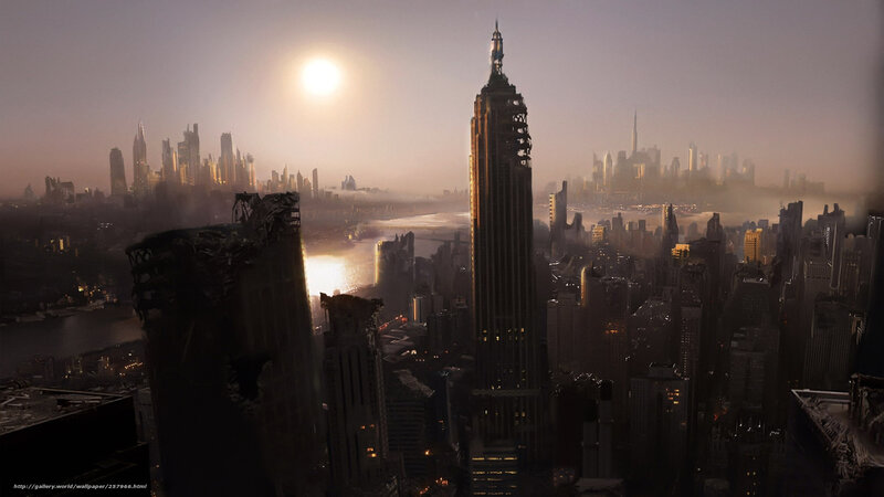 apocalyptic city skyline