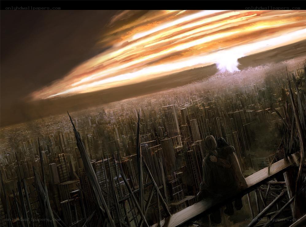 Apocalyptic cityscape view