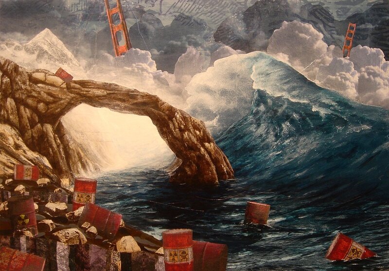 Apocalyptic coastal scene