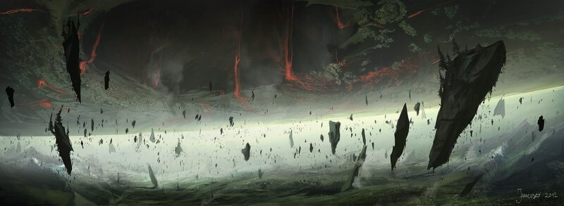 apocalyptic floating landscape