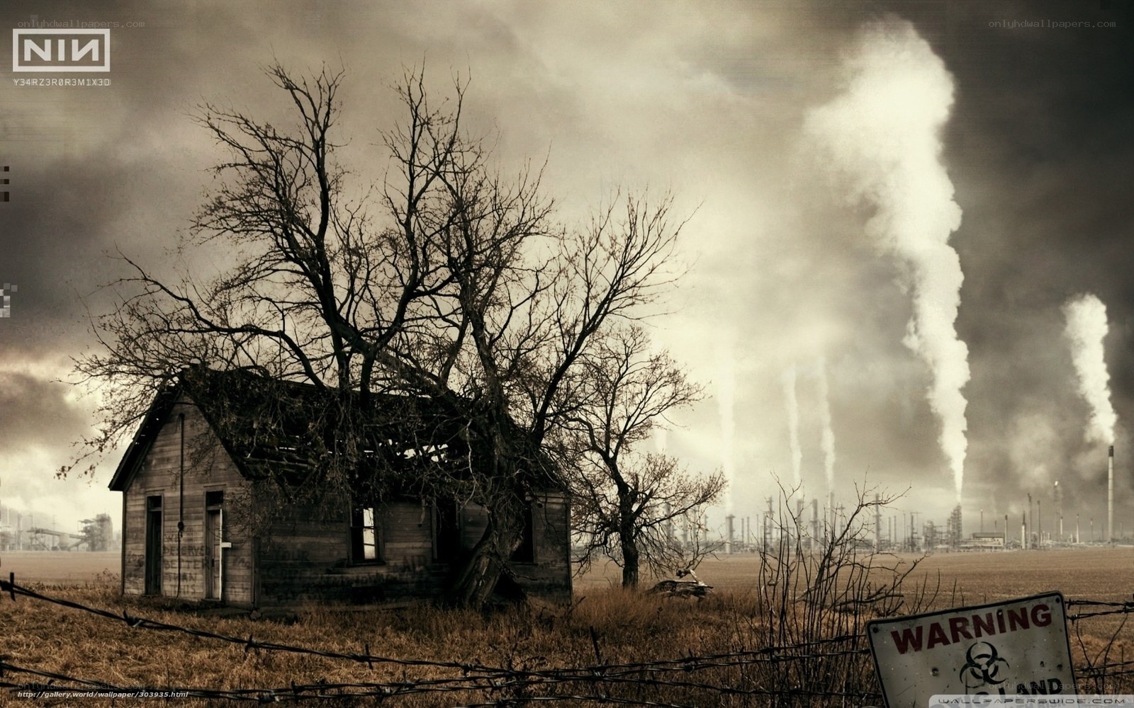 Apocalyptic industrial landscape