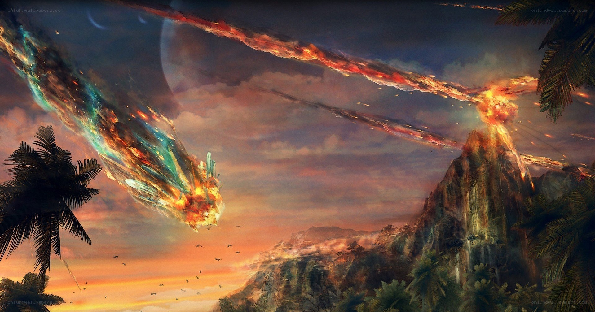 Apocalyptic meteor shower