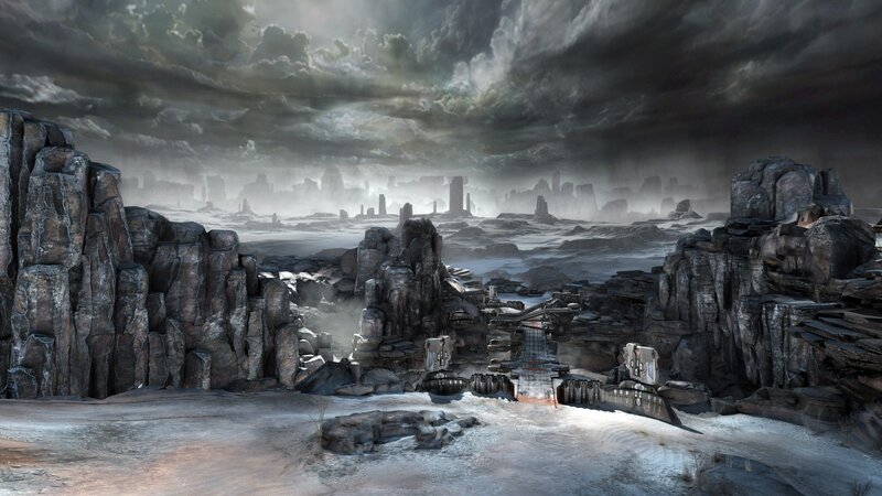 apocalyptic rocky landscape