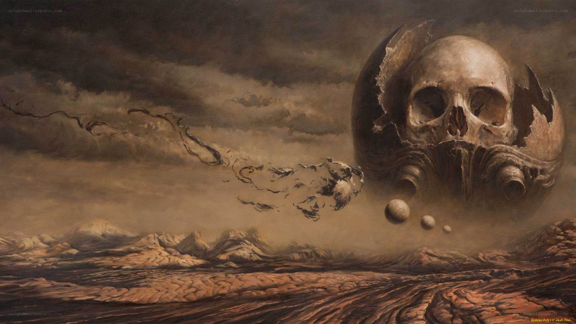 apocalyptic skull landscape