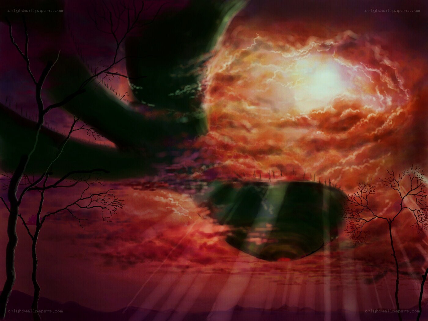 apocalyptic sky with giant eye