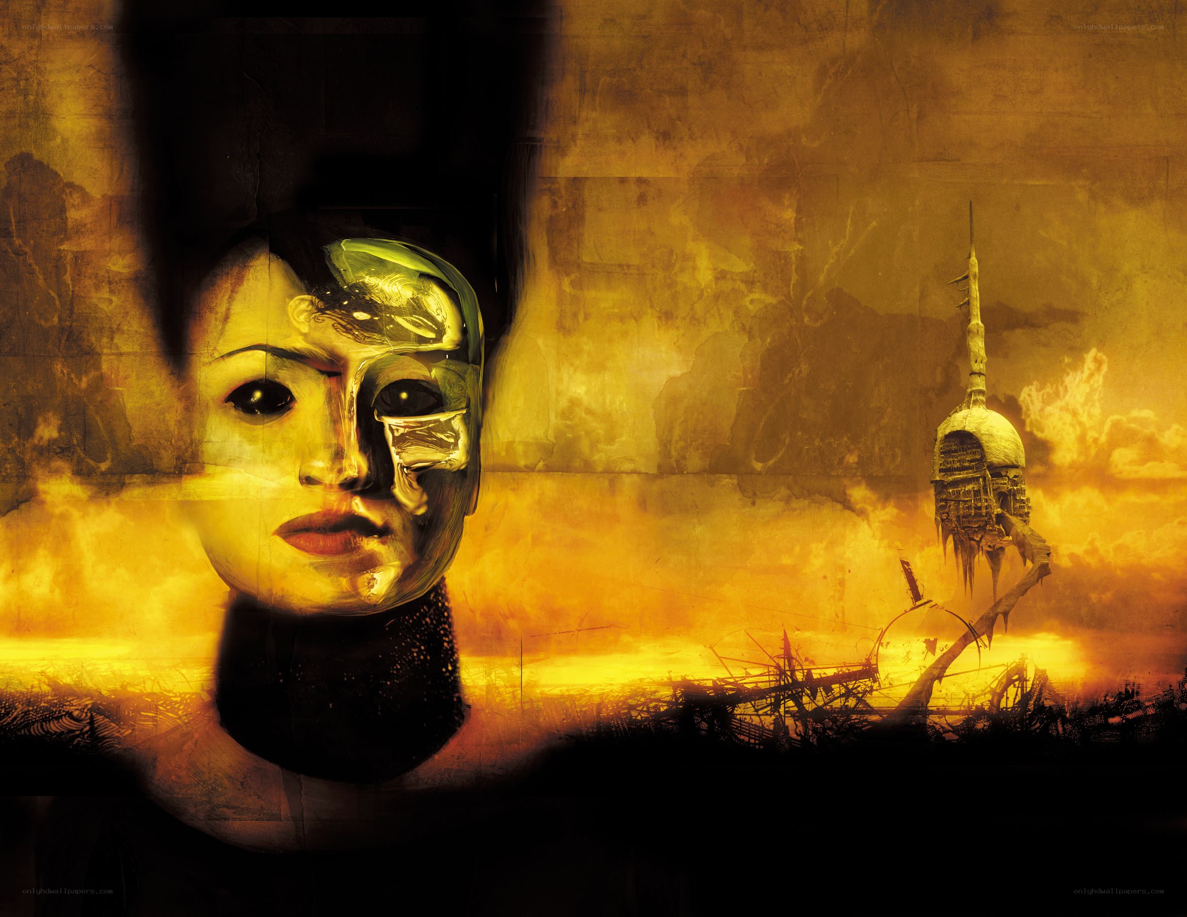 apocalyptic woman with mask