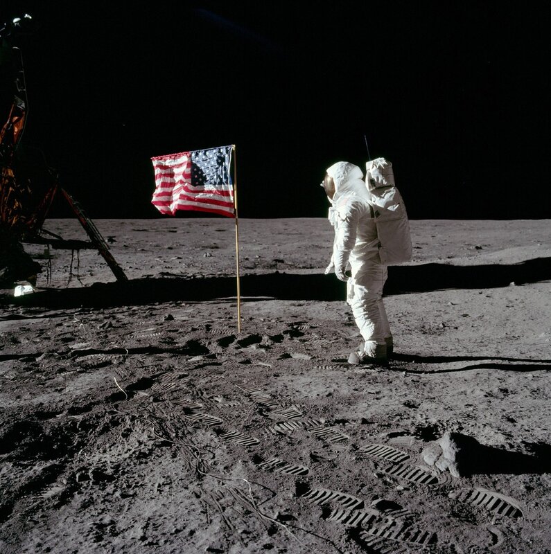 Apollo 11 astronaut on the Moon
