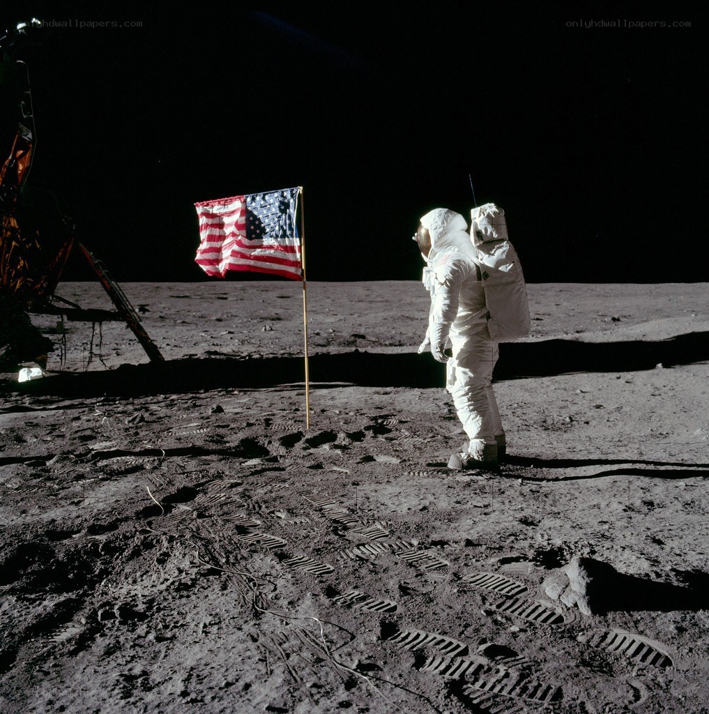 Apollo 11 astronaut on the Moon