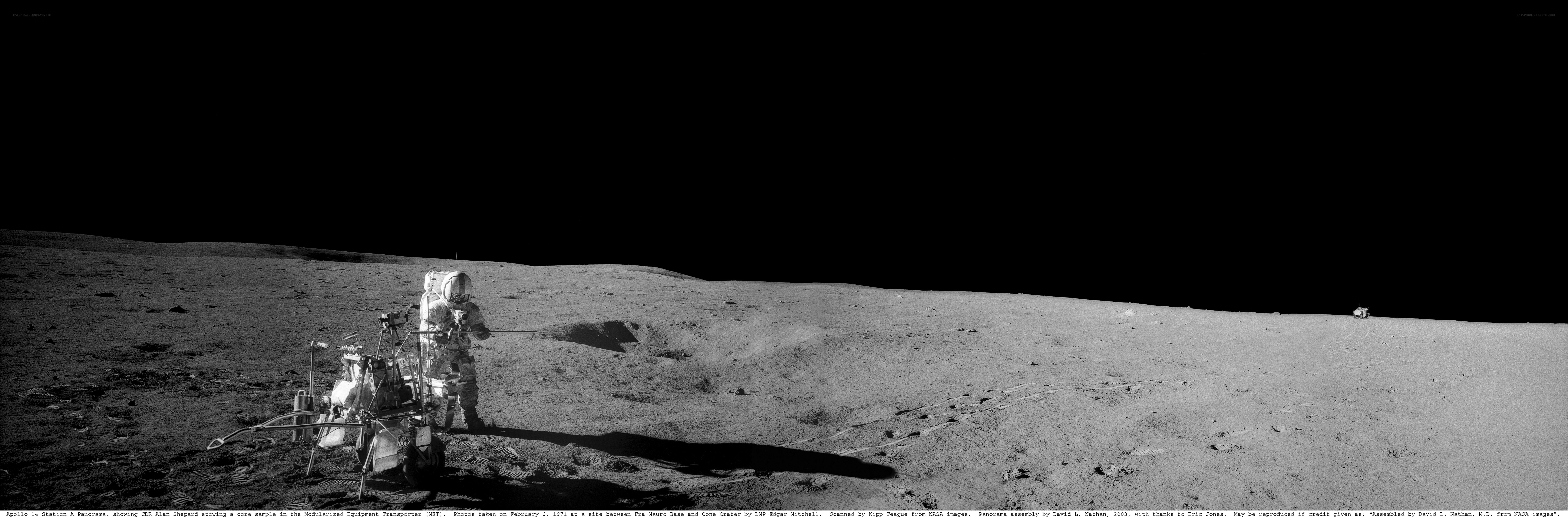 Apollo 14 astronaut on moon