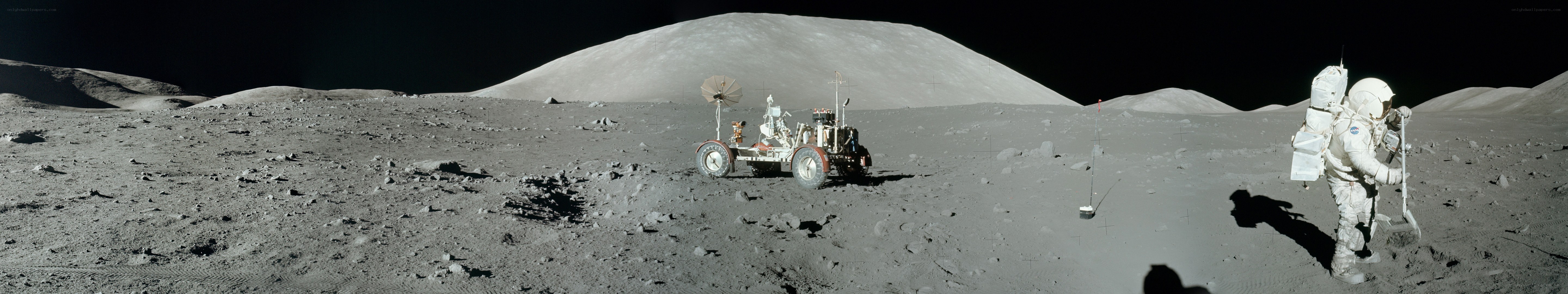 Apollo 17 astronaut on the Moon