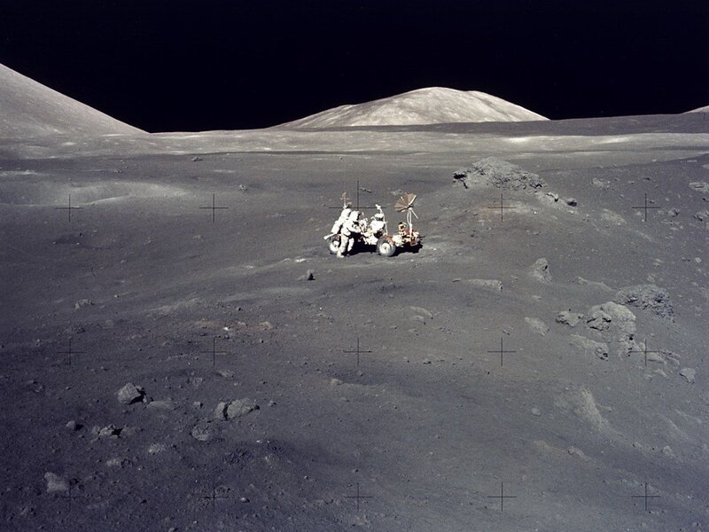 Apollo 17 lunar rover on the Moon